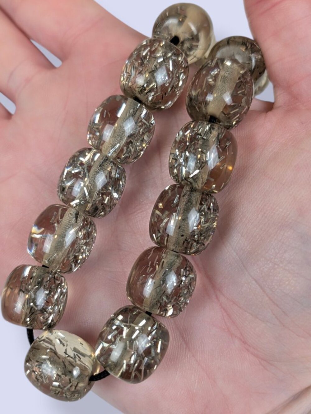 Clear Metallic Confetti Prayer Beads - Picture 4 of 5